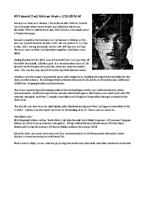 A preview of a PDF biography for Marks, Edward Michael